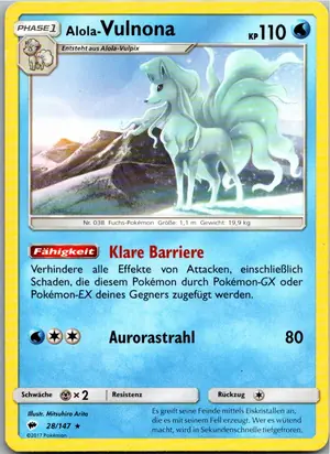 Pokémon-Karte Vulnona 28/147 Nacht in Flammen