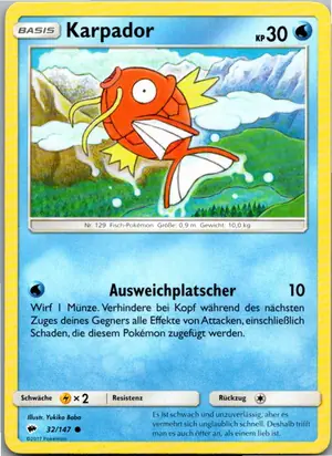 Pokémon-Karte Karpador 32/147 Nacht in Flammen