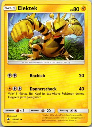 Pokémon-Karte Elektek 42/147 Nacht in Flammen