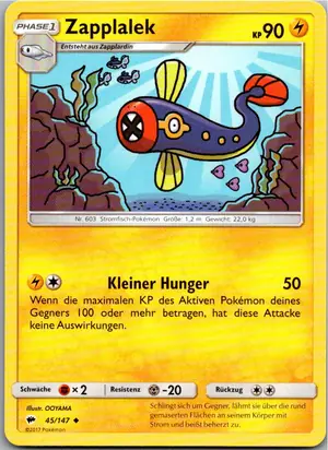 Pokémon-Karte Zapplalek 45/147 Nacht in Flammen