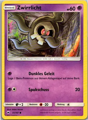 Pokémon-Karte Zwirrlicht 51/147 Nacht in Flammen