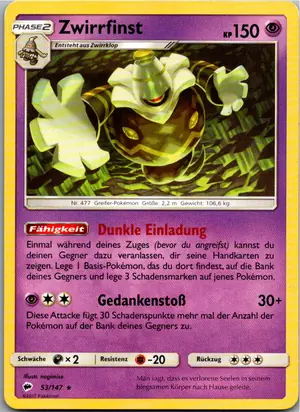 Pokémon-Karte Zwirrfinst 53/147 Nacht in Flammen