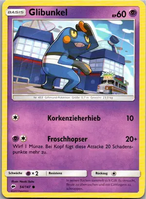 Pokémon-Karte Glibunkel 54/147 Nacht in Flammen