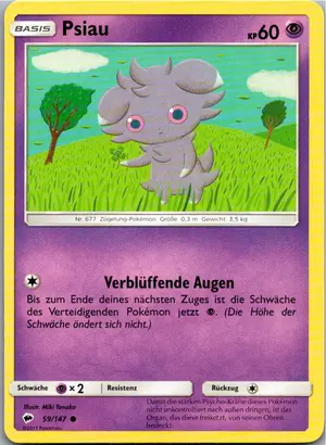 Pokémon-Karte Psiau 59/147 Nacht in Flammen