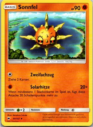 Pokémon-Karte Sonnfel 69/147 Nacht in Flammen