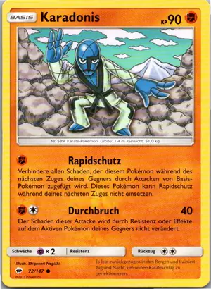 Pokémon-Karte Karadonis 72/147 Nacht in Flammen