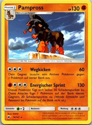 Pokémon-Karte Pampross 78/147 Nacht in Flammen