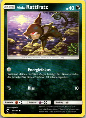 Alola-Rattfratz Exemplar 1,25 €
