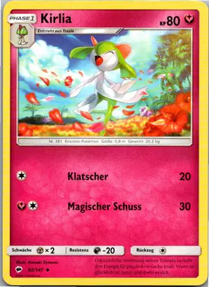 Pokémon-Karte Kirlia 92/147 Nacht in Flammen