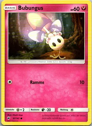 Pokémon-Karte Bubungus 97/147 Nacht in Flammen