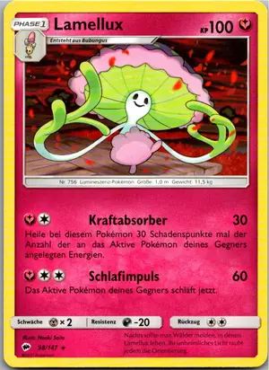 Pokémon-Karte Lamellux 98/147 Nacht in Flammen