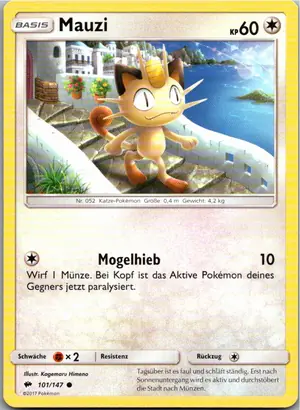 Pokémon-Karte Mauzi 101/147 Nacht in Flammen