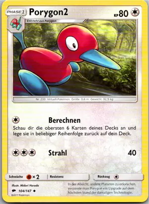 Pokémon-Karte Porygon2 104/147 Nacht in Flammen