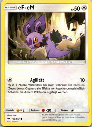 Pokémon-Karte eF-eM 109/147 Nacht in Flammen