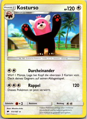 Pokémon-Karte Kosturso 111/147 Nacht in Flammen