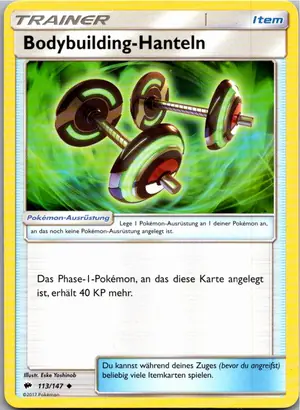 Pokémon-Karte Bodybuilding-Hanteln 113/147 Nacht in Flammen