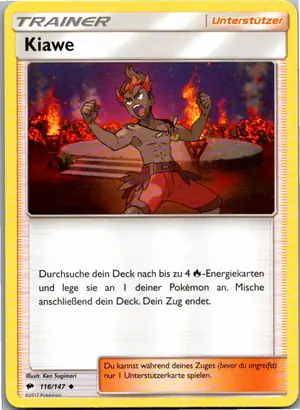 Pokémon-Karte Kiawe 116/147 Nacht in Flammen