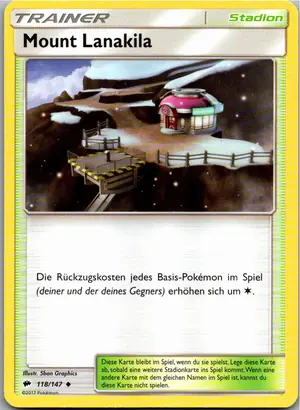 Pokémon-Karte Mount Lanakila 118/147 Nacht in Flammen
