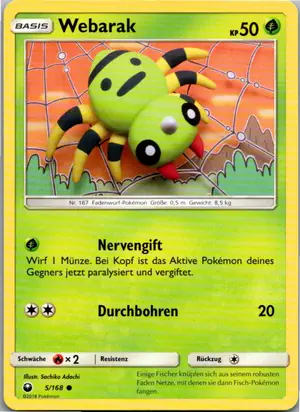 Pokémon-Karte Webarak 5/168 Sturm Am Firmament
