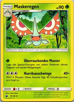 Pokémon-Karte Maskeregen 16/168 Sturm Am Firmament