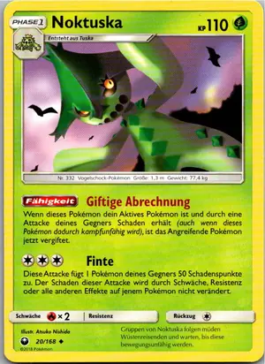 Pokémon-Karte Noktuska 20/168 Sturm Am Firmament