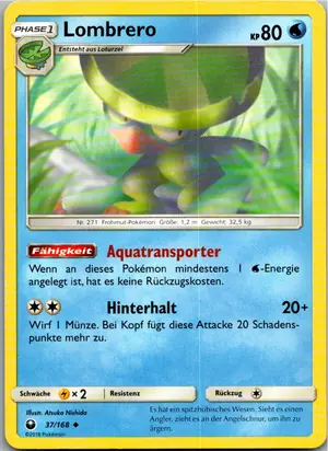 Pokémon-Karte Lombrero 37/168 Sturm Am Firmament