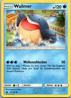 Pokémon-Karte Wailmer 39/168 Sturm Am Firmament