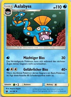 Pokémon-Karte Aalabyss 42/168 Sturm Am Firmament