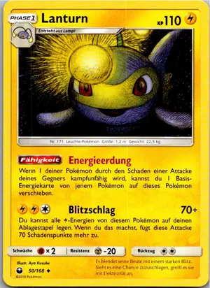 Pokémon-Karte Lanturn 50/168 Sturm Am Firmament