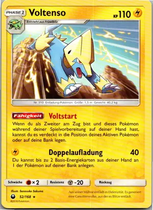 Pokémon-Karte Voltenso 52/168 Sturm Am Firmament