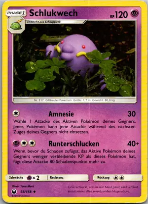 Pokémon-Karte Schlukwech 58/168 Sturm Am Firmament