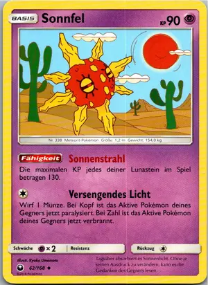 Pokémon-Karte Sonnfel 62/168 Sturm Am Firmament
