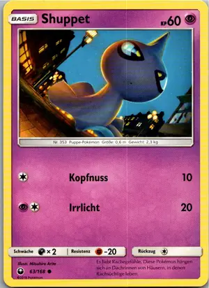 Pokémon-Karte Shuppet 63/168 Sturm Am Firmament