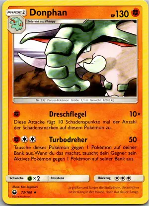 Pokémon-Karte Donphan 73/168 Sturm Am Firmament