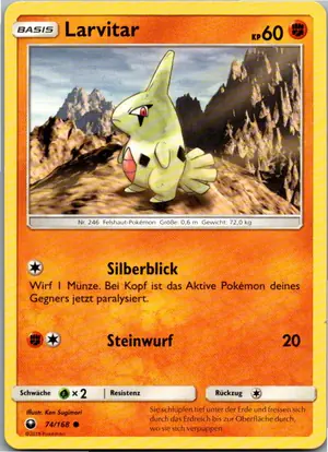 Pokémon-Karte Larvitar 74/168 Sturm Am Firmament