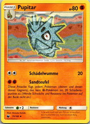 Pokémon-Karte Pupitar 75/168 Sturm Am Firmament
