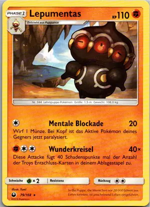 Pokémon-Karte Lepumentas 79/168 Sturm Am Firmament