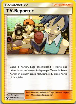 Pokémon-Karte TV-Reporter 149/168 Sturm Am Firmament