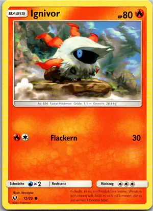 Pokémon-Karte Ignivor 12/73 Schimmernde Legenden