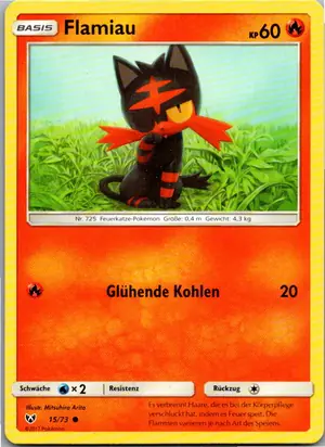 Pokémon-Karte Flamiau 15/73 Schimmernde Legenden