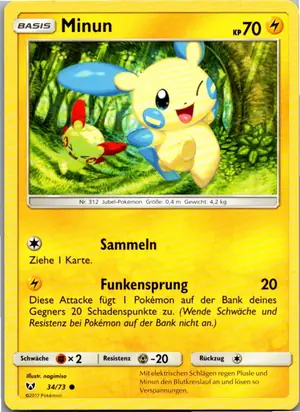 Pokémon-Karte Minun 34/73 Schimmernde Legenden