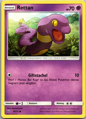 Pokémon-Karte Rettan 36/73 Schimmernde Legenden