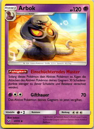 Pokémon-Karte Arbok 37/73 Schimmernde Legenden