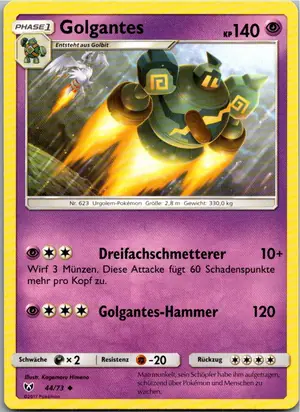 Pokémon-Karte Golgantes 44/73 Schimmernde Legenden
