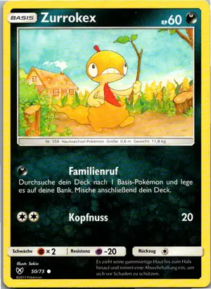 Pokémon-Karte Zurrokex 50/73 Schimmernde Legenden