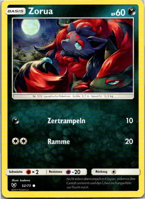 Pokémon-Karte Zorua 52/73 Schimmernde Legenden