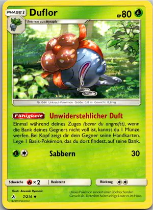 Pokémon-Karte Duflor 7/214 Kräfte im Einklang