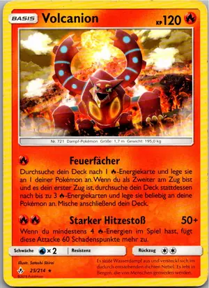 Pokémon-Karte Volcanion 25/214 Kräfte im Einklang