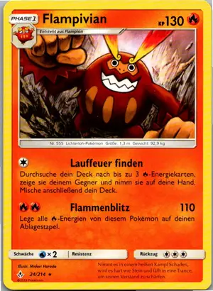 Pokémon-Karte Flampivian 24/214 Kräfte im Einklang