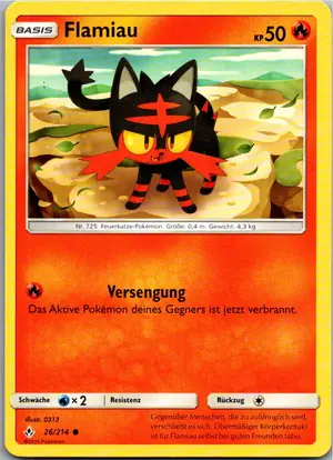 Pokémon-Karte Flamiau 26/214 Kräfte im Einklang